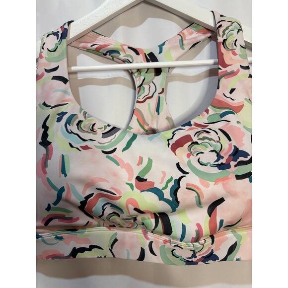 Athleta Plus Size 2X Floral Sports Bra Adjustable Activewear Razorback - Picture 3 of 10